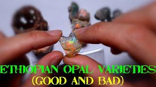 Ethiopian Opal Variety Is Wild! Black Opal, Chocolate Opal, Matrix Opal, Crystal Opal, White Opal.