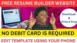 BEST FREE ONLINE RESUME/CV MAKER || NO PAYMENT REQUIRED |6 FREE RESUME BUILDER WEBSITE | #viralvideo