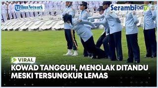 Seorang Kowad dalam Barisan Upacara HUT RI 77 Tersungkur Lemas, Menolak Ditandu Hingga Akhir Upacara