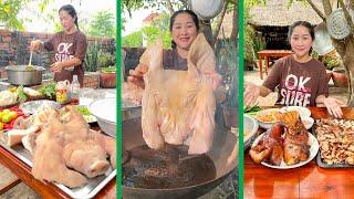 Amazing cooking Pig Head for 2 Delicious recipe by Mommy Chef Sros | Cooking with Sros