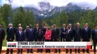 G7 nations condemn N. Korea for nuclear， missile programs   G7 ″북한 핵 개발， 인권