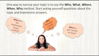 Selecting a Research Topic & Formulating a Research Question