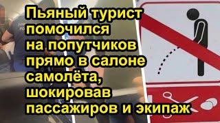 Пьяный турист помочился на попутчиков прямо в салоне самолёта, шокировав пассажиров и экипаж