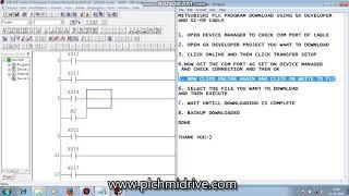 Mitsubishi plc program download via gx developer and sc-09