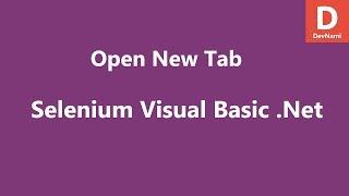 Selenium Visual Basic .Net Open New Tab