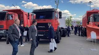 Мультилифт Урал C35510 с крюковым погрузчиком Palfinger PH T20 на выставке Bauma CTT RUSSIA 2021