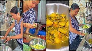 रात को बनाना पड़ा ये Simple सा Dinner  | House Cleaning Vlog Indian Mom Saree | Indian Vlog #vlogs