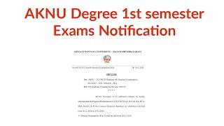 Aknu Degree 1st semester Exam Timetable 2024 || AkNU degree 1st sem Exams timetable