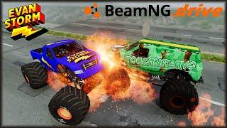 Evan Storm VS ToucanPlays BeamNG Drive Monster Truck DownHill Racing
