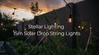 Stellar Lighting 15m Solar Drop String Lights