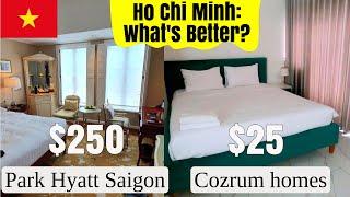 Ho Chi Minh hotel comparison: 5 star Luxury or Super Cheap? Park Hyatt Saigon and Cozrum Homes