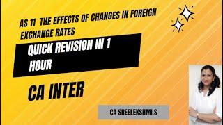 AS 11 THE EFFECTS OF CHANGES IN FOREIGN EXCHANGE RATES CA INTER  ACCOUNTING STANDARDS REVISION