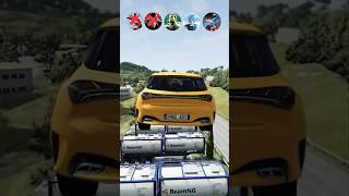 Epic Car Jump Vs 35X Log Container  #automobile #shorts #superhero