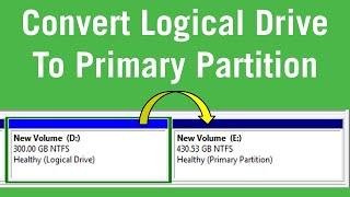 How to convert logical drive to primary partition