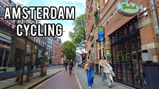  Cycling in Amsterdam “DYU C6 City Electric Bike” Streets of Amsterdam, Netherlands 4K