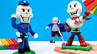 Sans, Papyrus VS Papyrus mix police from Undertale with clay  Polymer Clay Tutorial