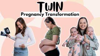 Twin Pregnancy Transformation // I Got BIG // Week to week tummy growth for twin boy and girl 