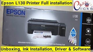 Epson L130 Printer Full installation | Unboxing | Ink Installation | Driver & Software installation