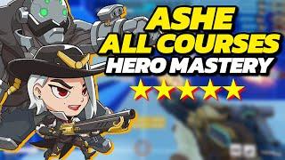 「Hero Mastery」 ASHE ALL COURSES 5 STAR HIGH SCORE (Overwatch 2 Season 14 Guide)