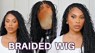 WOW!!  MY FIRST TIME INSTALLING  A KNOTLESS BRAIDED WIG | FULL LACE WIG INSTALL