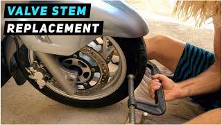 Suzuki Burgman 400 Valve Stem Replacement ** Warning Tip | Mitch's Scooter Stuff