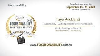 Taye Wickland - Success story - Curtin Specialist Mentoring Program