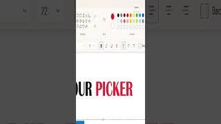 How to Use Colour Picker Tool in Text ? #mspaintdrawing #mspaint #shorts #ytshorts #viralshorts