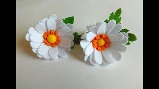 Ромашки из фетра. На резинках/Felt Camomiles. Hair Scrunchy