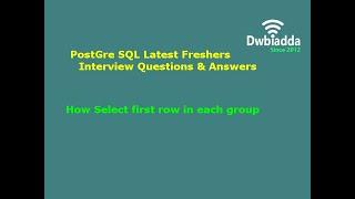 How Select first row in each group | PostgreSQL Tutorial