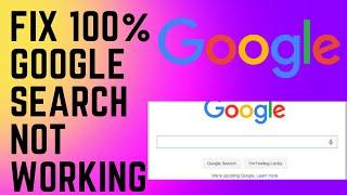 Google Search Engine Not Working in Chrome Problem | Search Not Working in Google Chrome Laptop/ pc