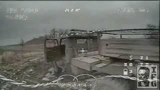 Ukraine - 28.02.2025. FPV Group - Ivan Franko Discovered And Burned An Abandoned Russian Grad MLRS.