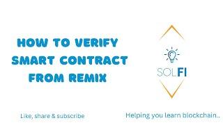 how to verify smart contract from remix