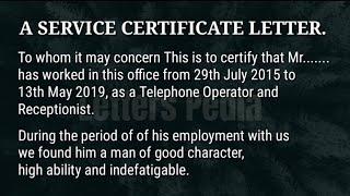 how to write service certificate letter/how to write application for service certificat.