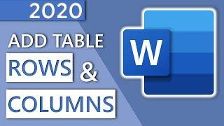 How to Add Columns and Rows to a Table in Word (HD 2020) - in 2 MINUTES