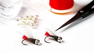 Red Tag CDC Jig Nymph Fly Tying Pattern - River Trout & Grayling Fishing.