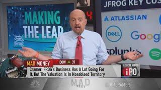 Jim Cramer recommends buying JFrog on a pullback: 'The stock's giving me vertigo'