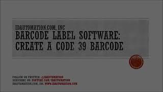 How to Create a Code 39 Barcode Label