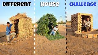 Different Type Of Huts - Bhusa + Brick + Greenery Hut - Will We Survive Overnight In It?