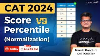 CAT 2024 Scaling & Percentile Expected (Normalization) | CAT Score Vs Percentile By Maruti Sir