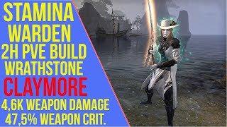 ESO - 2H Stamina Warden PVE Build "Claymore" | Wrathstone