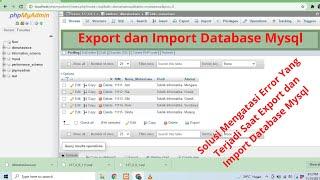 Tutorial Database Mysql - Cara Export dan Import Database mysql di Xampp