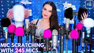 ASMR Mic Scratching with 245 MICS  FOR REAL! 🩷 No Talking for Sleep  4K