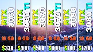 RTX 3060 vs RTX 3060 Ti vs RTX 3070 vs RTX 3070 Ti vs RTX 3080 vs RTX 3080 Ti | PC Gaming Tested