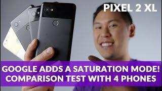 GOOGLE PIXEL 2 XL NOVEMBER DISPLAY UPDATE | Screen Saturation Color Mode Comparison On Four Phones!