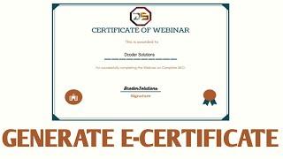 How to Create Certificates via Google Form for Webinars / Online Quiz