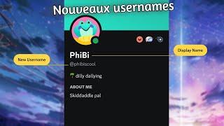 Nouveaux noms d'utilisateurs sur DISCORD (important)