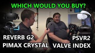 Friend compares VR - Pimax Crystal, Reverb G2, Valve Index and PSVR2 for Sim Racing