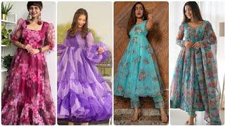 latest organza dress designs for girls || organza fabric designs ideas