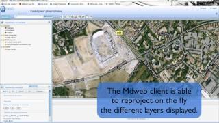 MDweb : Maps client, re-projection on the fly