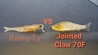 Microbait challenge Gan Craft Jointed Claw 70f $30 vs Jackall Hamply $20 30mins FISHING with each.